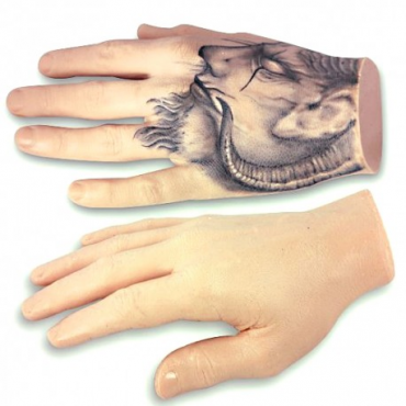 Mano de silicona para prácticas de tatuaje