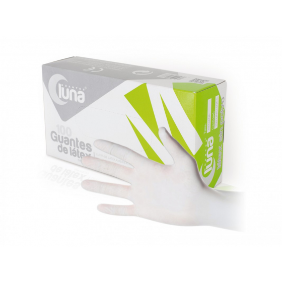 Guantes látex blancos